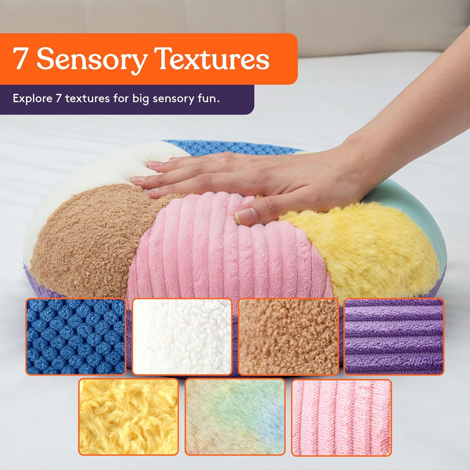Cojín vibratorio sensorial Special Supplies, redondo con variadas texturas - Imagen 4