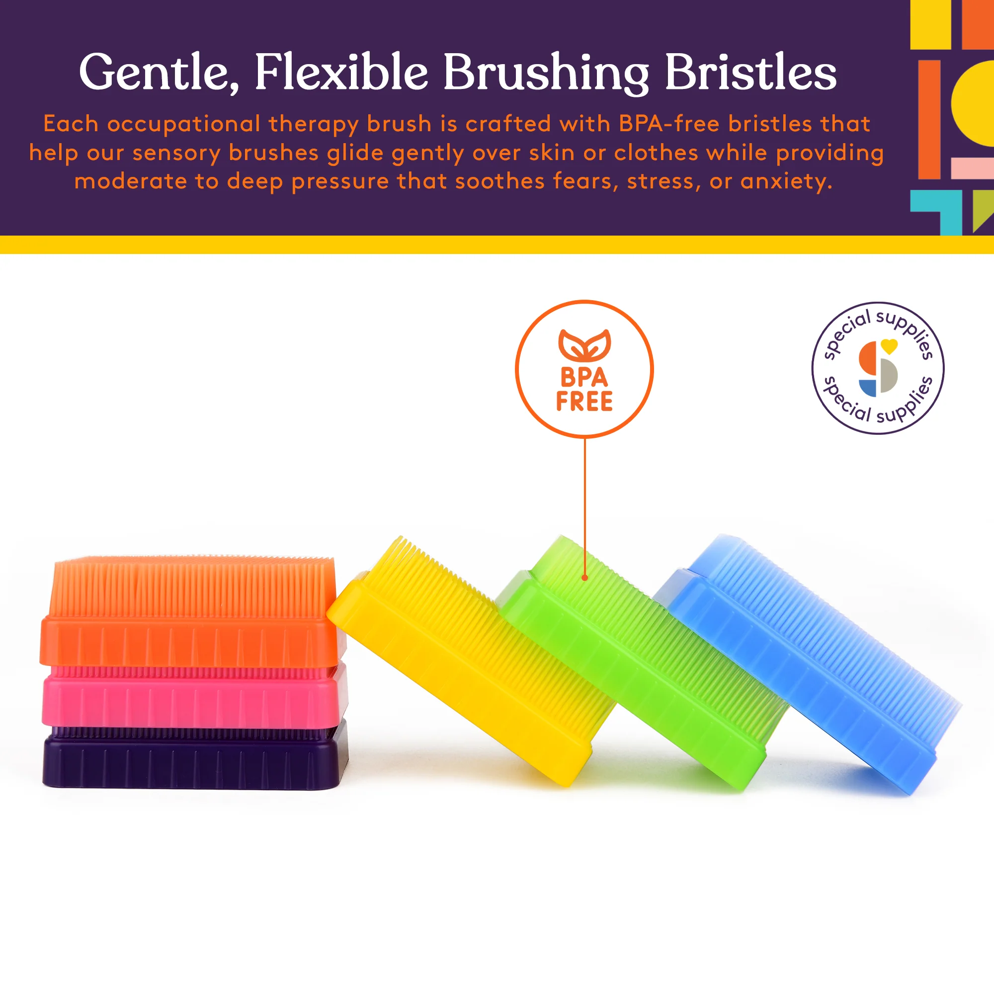 Cepillos sensoriales Therapressure multicolor – Pack de 6 - Imagen 4