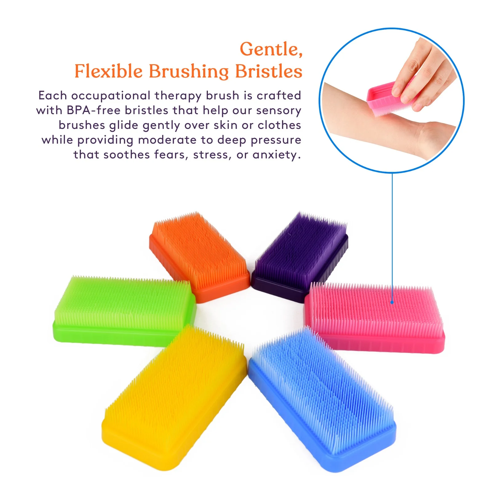 Cepillos sensoriales Therapressure multicolor – Pack de 6 - Imagen 6