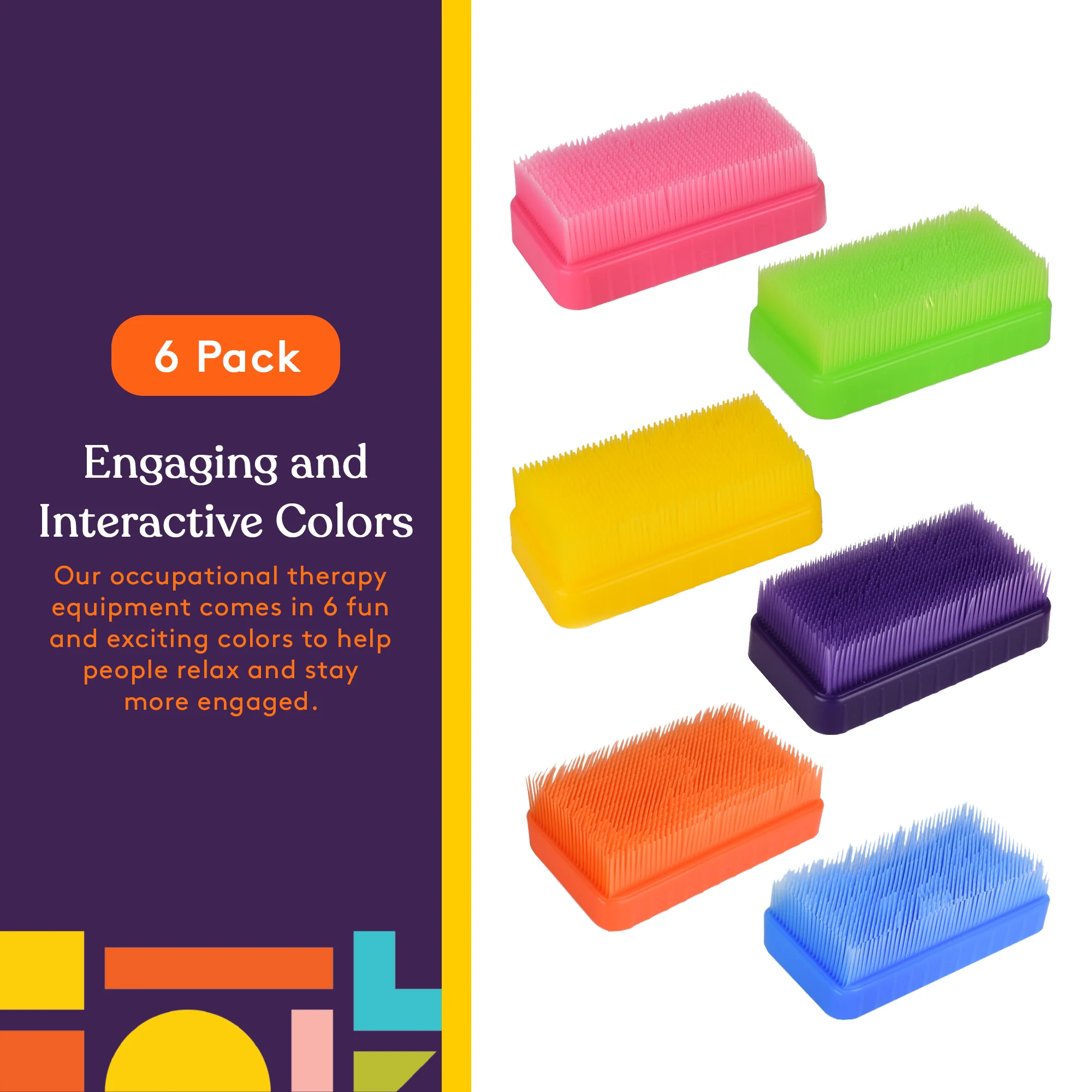 Cepillos sensoriales Therapressure multicolor – Pack de 6 - Imagen 7
